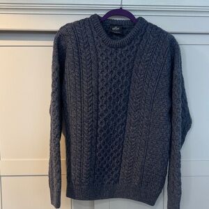 Aran 100% Merino wool cable Knit Sweater size xl